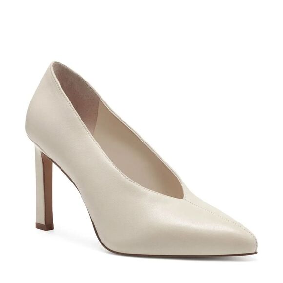 Vince Camuto Setenda Almond Milk Leather Pointed Toe Heeled Pumps Shoe Size 8.5 - Picture 1 of 16